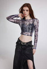 Vintage Newspaper Print Long Sleeve Tee - COPPING THREADS - CT Select