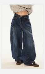 Vintage Oversized Pocket Curved Knife - Cut Denim - COPPING THREADS - CHICISLAND