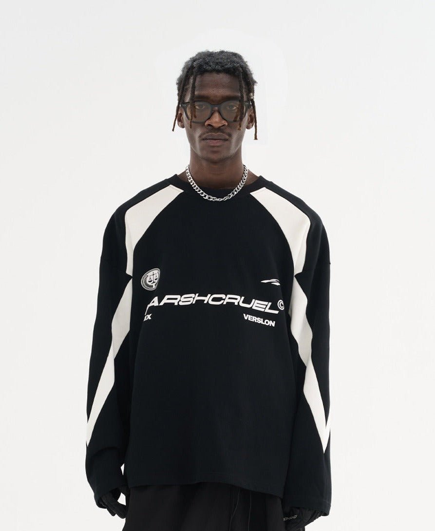 Vintage Patchwork Round Neck Long Sleeve Tee - COPPING THREADS - Harsh and Cruel