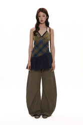 Vintage Plaid Cotton Layered Slip Dress - COPPING THREADS - MOROMORO