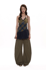 Vintage Plaid Cotton Layered Slip Dress - COPPING THREADS - MOROMORO