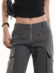 Vintage Pocket Ruched Flared Cargo Pants - COPPING THREADS - CHICISLAND