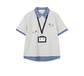 Vintage Puppy Embroidered Plaid Polo Tee - COPPING THREADS - CT Coquette