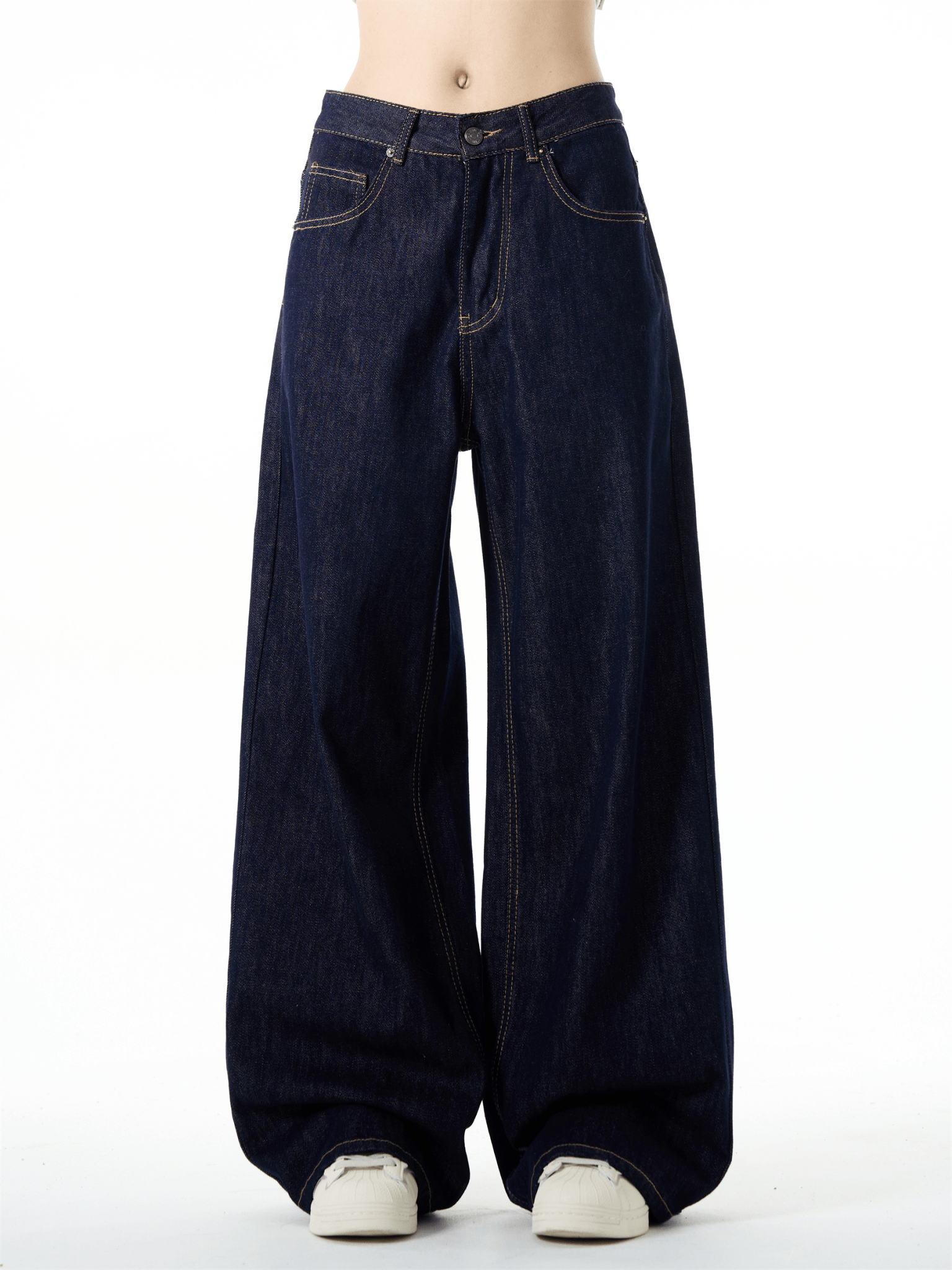 Vintage Straight Fit Wide - Leg Denim Jeans - COPPING THREADS - CT Basics