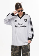 Vintage Stripe Polo Collar Sports Jersey Tee - COPPING THREADS - CHICISLAND