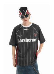 Vintage Striped Patchwork Raglan Jersey Tee - COPPING THREADS - Harsh and Cruel