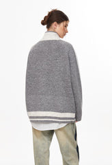 Vintage Striped Sleeve Zip - Up Cardigan - COPPING THREADS - CHICISLAND