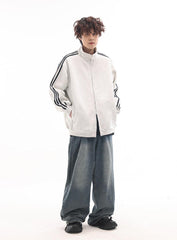 Vintage Three - Stripes Zip - Up Sweatshirt Jacket - COPPING THREADS - CATTEE