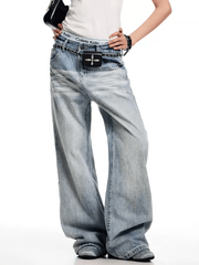 Vintage Wash Whisker Effect Baggy Straight - Leg Denim - COPPING THREADS - CT Select