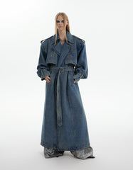 Vintage Washed Double - Breasted Denim Coat - COPPING THREADS - ArguE CulturE