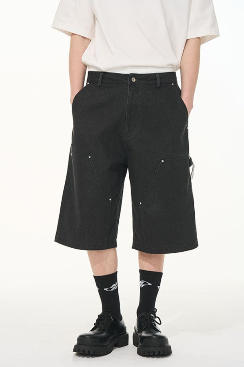 Vintage Washed Double Knee Carabiner Hiking Shorts - COPPING THREADS - Harsh and Cruel