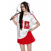 Vintage Washed Lace Varsity Jersey Tee - COPPING THREADS - Jikoo