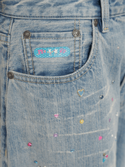 Vintage Washed Rhinestone Wide‑Leg Denim - COPPING THREADS - MOROMORO