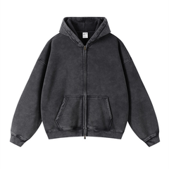 Vintage Washed Zip - Up Hoodie - COPPING THREADS - CT Basics
