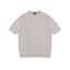 IDLT cable knit short sleeve sweater, beige front.