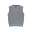 IDLT cable knit vest, gray front.