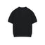 IDLT textured short sleeve henley, black front.