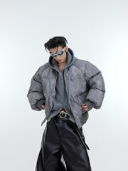 ArguE CulturE Distressed Two - piece Design Sweatshirt Patchwork Cotton Jacket - COPPING THREADS - ArguE CulturE