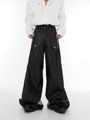 ArguE CulturE High Waist Wide Leg Leather Pants - COPPING THREADS - ArguE CulturE