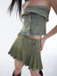 Denim Tube Top High Waist Pleated Skirt - COPPING THREADS - CT Select