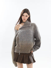 Gradient Turtleneck Diagonal Zip Sweater - COPPING THREADS - CT Select