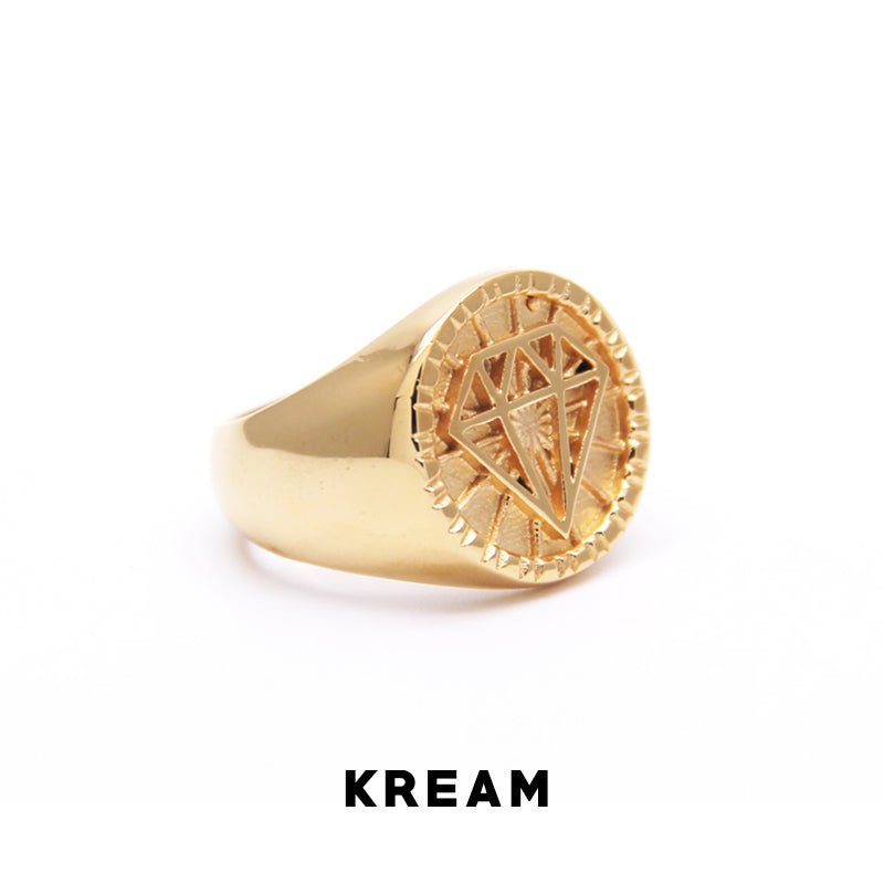 KREAM gold plated diamond ring - COPPING THREADS - KREAM