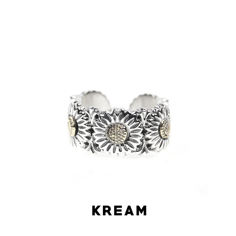 KREAM S925 daisy ring sterling silver daisy ring size adjustable - COPPING THREADS - KREAM