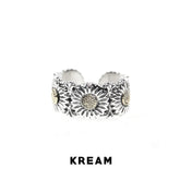 KREAM S925 daisy ring sterling silver daisy ring size adjustable - COPPING THREADS - KREAM