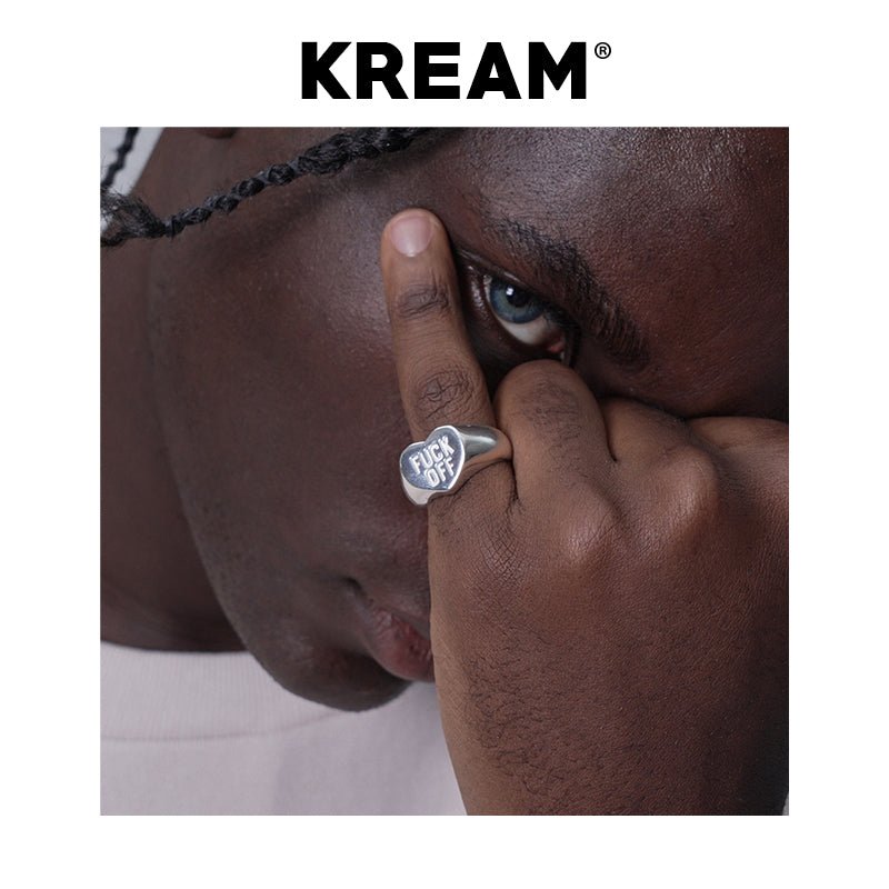 KREAM S925 sterling silver heart fuck off ring - COPPING THREADS - KREAM
