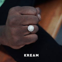 KREAM S925 sterling silver natural pearl ring - COPPING THREADS - KREAM