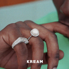 KREAM S925 sterling silver natural pearl ring - COPPING THREADS - KREAM
