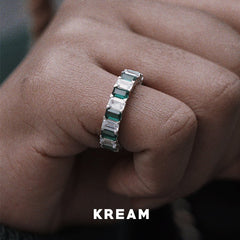 KREAM S925 Sterling Silver Square Diamond Ring - COPPING THREADS - KREAM