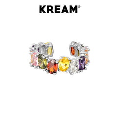 KREAM Shaped Fancy Color Diamond Ring in K Gold Plated Adjustable Size - COPPING THREADS - KREAM