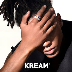 KREAM Shaped Fancy Color Diamond Ring in K Gold Plated Adjustable Size - COPPING THREADS - KREAM