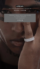 KREAMS925 VINTAGE ICE RING Vintage Full Diamond Ring in Sterling Silver - COPPING THREADS - KREAM