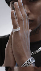 KREAMS925 VINTAGE ICE RING Vintage Full Diamond Ring in Sterling Silver - COPPING THREADS - KREAM