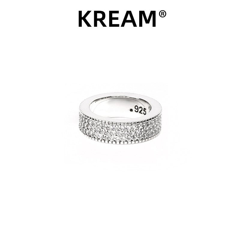 KREAMS925 VINTAGE ICE RING Vintage Full Diamond Ring in Sterling Silver - COPPING THREADS - KREAM