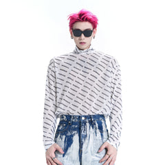 Letter Printing Ice Silk Long Sleeve Tee - COPPING THREADS - CT Select