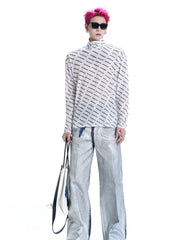 Letter Printing Ice Silk Long Sleeve Tee - COPPING THREADS - CT Select