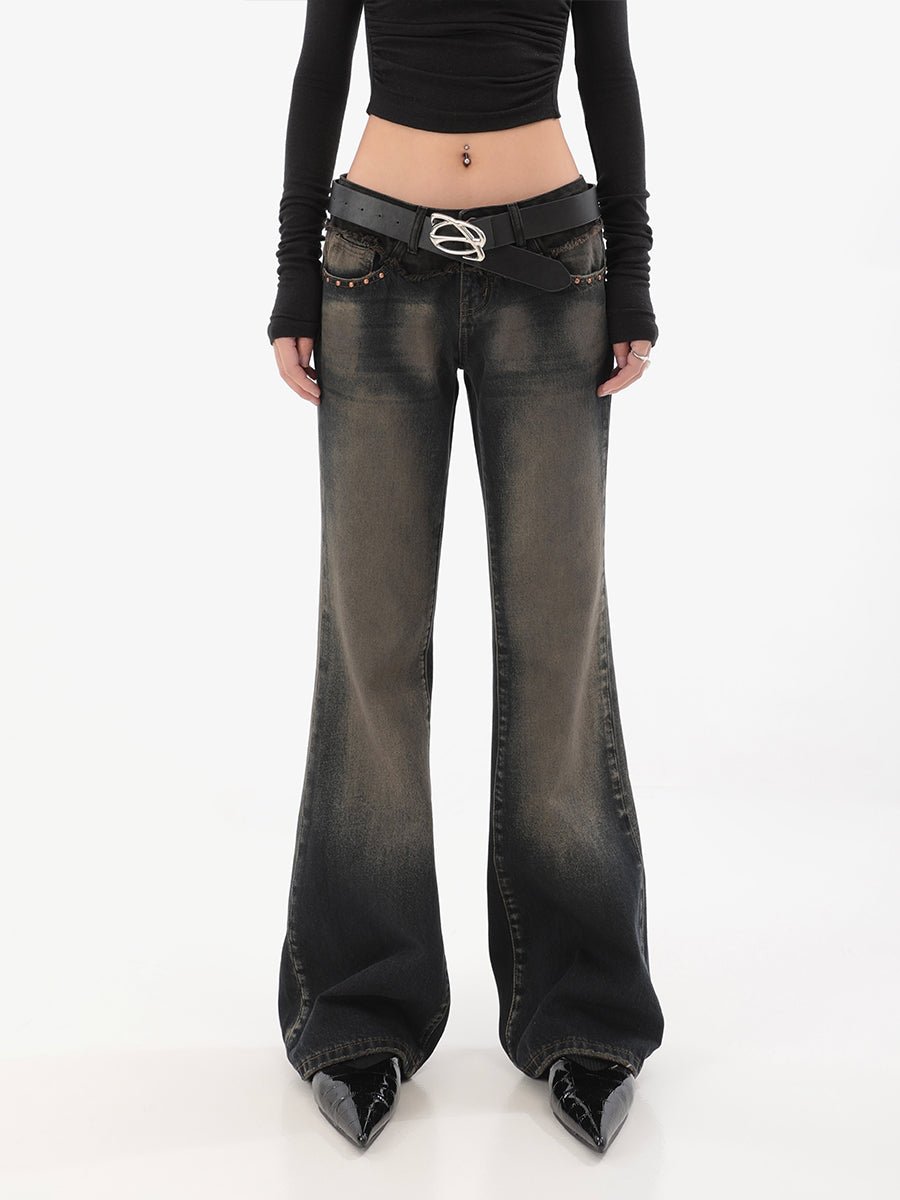 Low Rise Washed Flared Denim - COPPING THREADS - CT Select