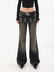 Low Rise Washed Flared Denim - COPPING THREADS - CT Select