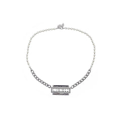 LURS Pearls & Shaving Blade Necklace - COPPING THREADS - LURS