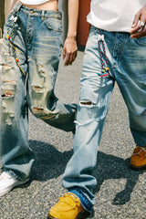 MEDM Distressed Washed Denim - COPPING THREADS - MEDM