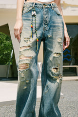 MEDM Distressed Washed Denim - COPPING THREADS - MEDM