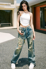 MEDM Distressed Washed Denim - COPPING THREADS - MEDM