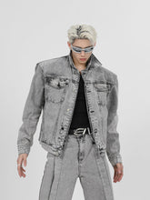 Paneled Shoulder Pads Denim Jacket - COPPING THREADS - CT Select
