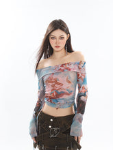 Printed Off Shoulder Slim Fit Top - COPPING THREADS - CT Select