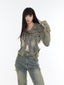 Slits Denim Tops Flared Jeans - COPPING THREADS - CT Select