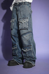 TRECLUB CARGO DENIM PANTS - COPPING THREADS - TRECLUB