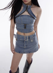 Trend Denim Vest Tight Skirt - COPPING THREADS - CT Select